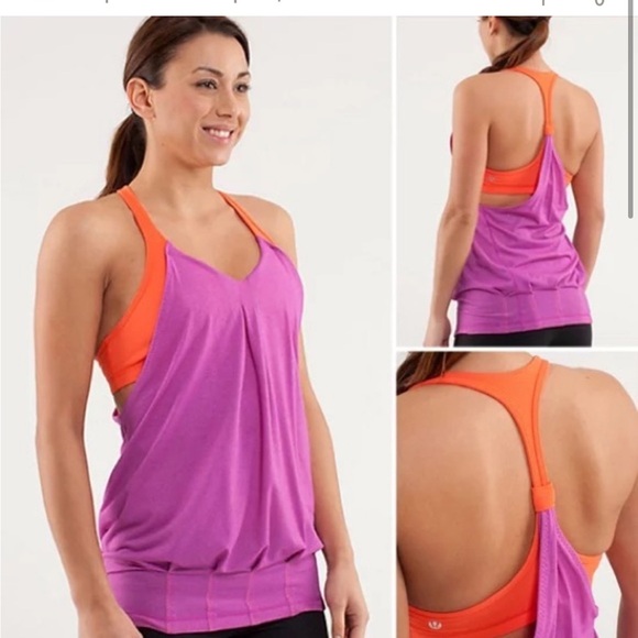 Lululemon Practice Freely TankPink And Orange Size 8 - Picture 1 of 7